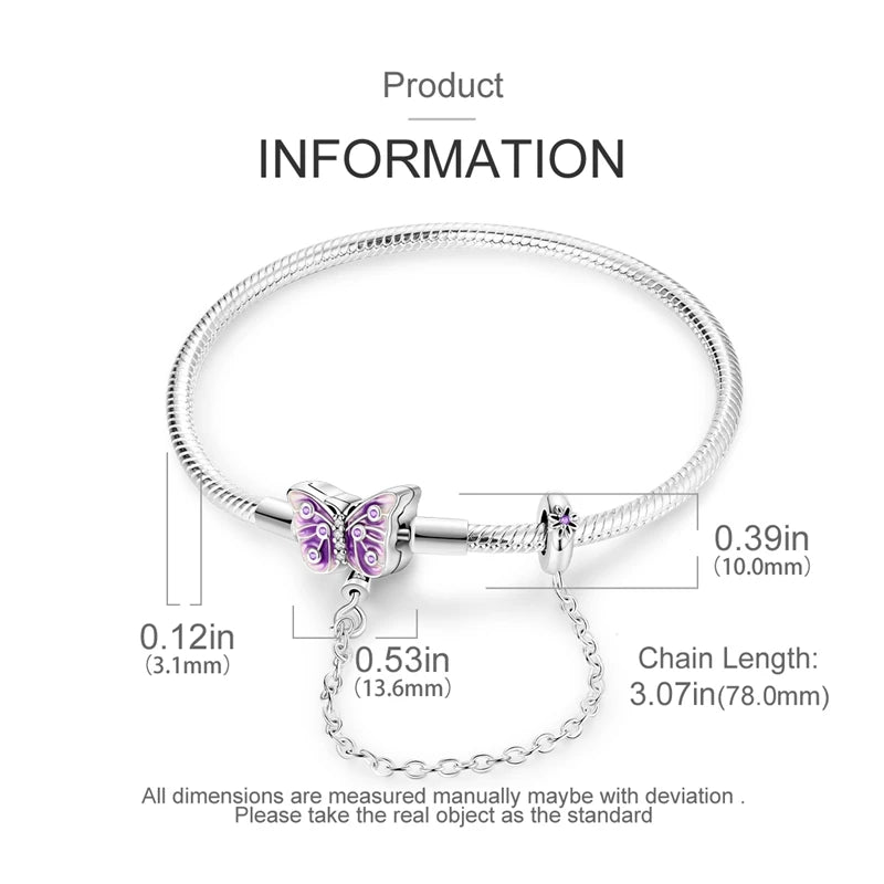 Violet Butterfly Charm Bracelet