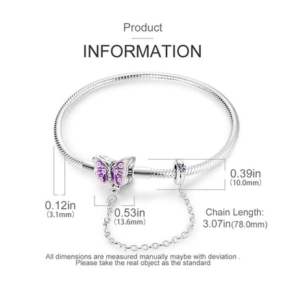 Violet Butterfly Charm Bracelet