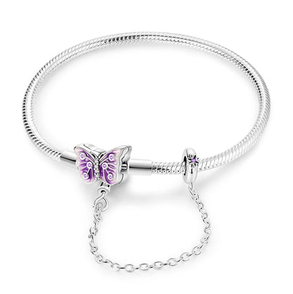 Violet Butterfly Charm Bracelet