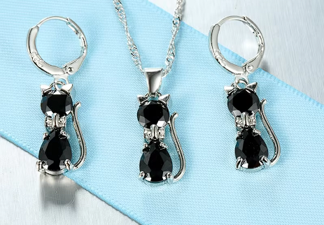 Sparkling Kitty Jewelry Set