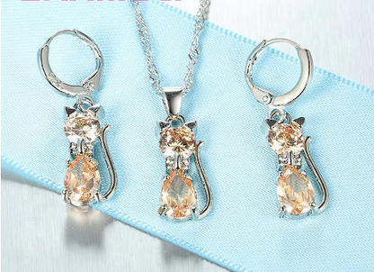 Sparkling Kitty Jewelry Set