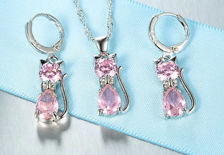 Sparkling Kitty Jewelry Set