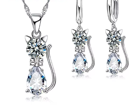 Sparkling Kitty Jewelry Set