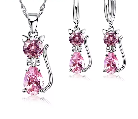 Sparkling Kitty Jewelry Set