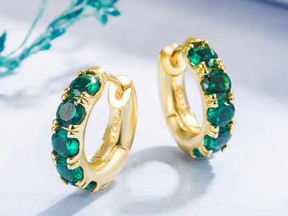 Emerald Radiance Hoop Earrings