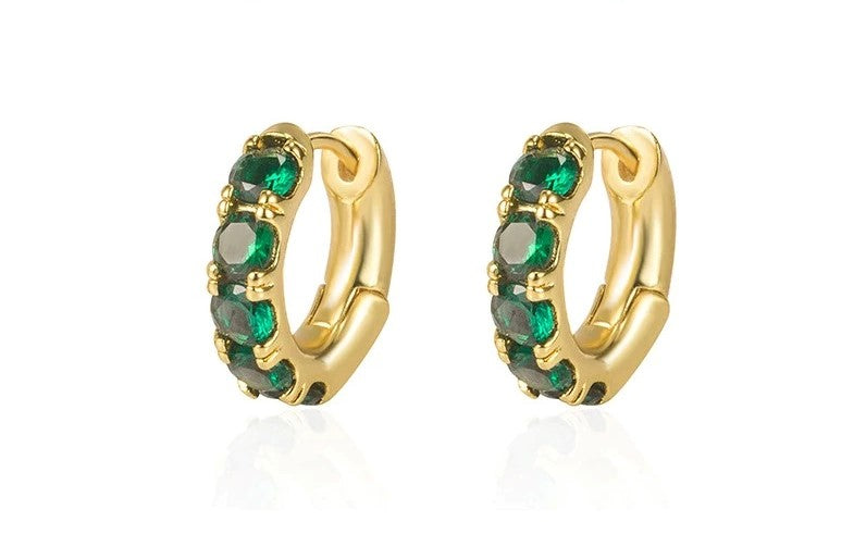 Emerald Radiance Hoop Earrings