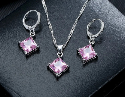 Radiant Princess-Cut Jewelry Set